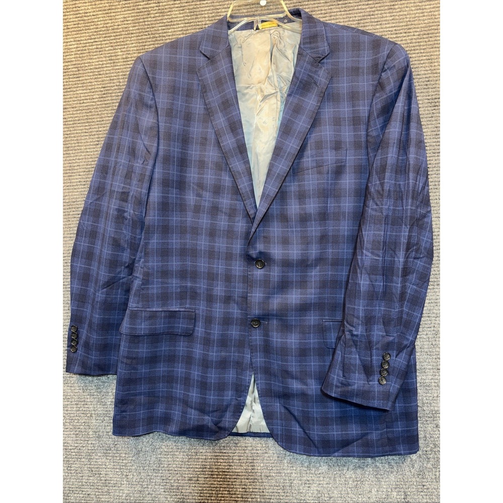 Brooks Brothers Blazer Jacket Men 44L Blue Madison Fit Reda Italian Unstructured